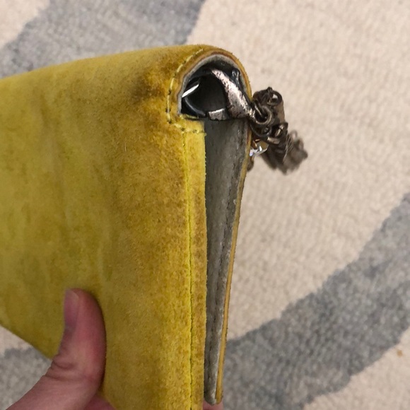 Club Monaco lime suede bracelet wristlet clutch - Picture 5 of 9